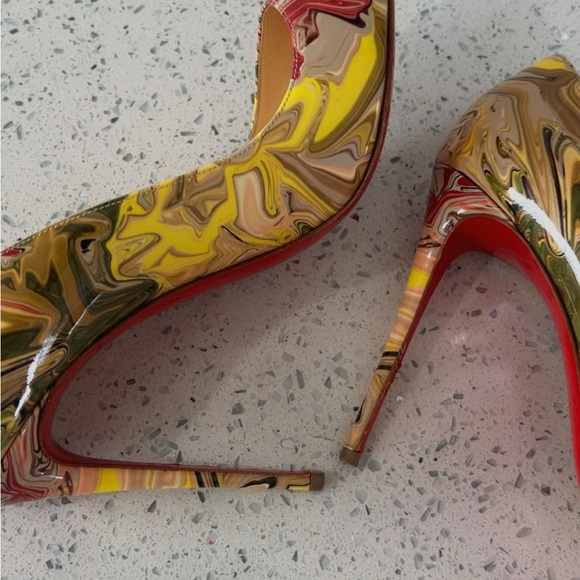 Christian Louboutin Dorissima 100 Patent Multicolor Pumps Red Bottom Size 40/box - Picture 3 of 4